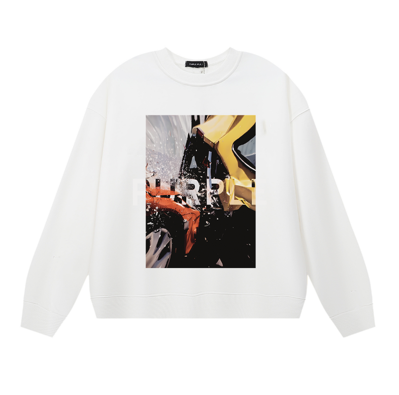 Purple Men's Long-Sleeve T-shirt Sweatshirt 1123